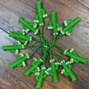 Cactus beaded charms/ keychains